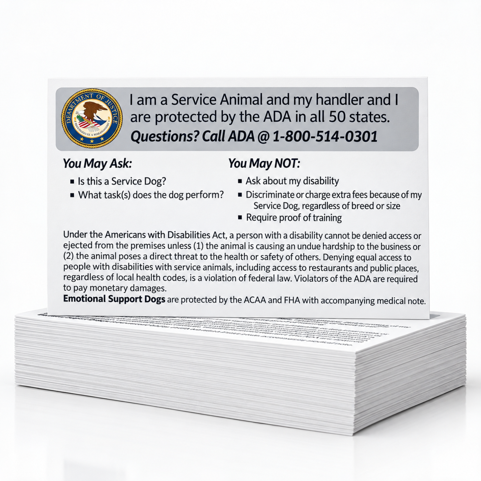 ADA Cards (50 pk) ADA Cards (50 pk)