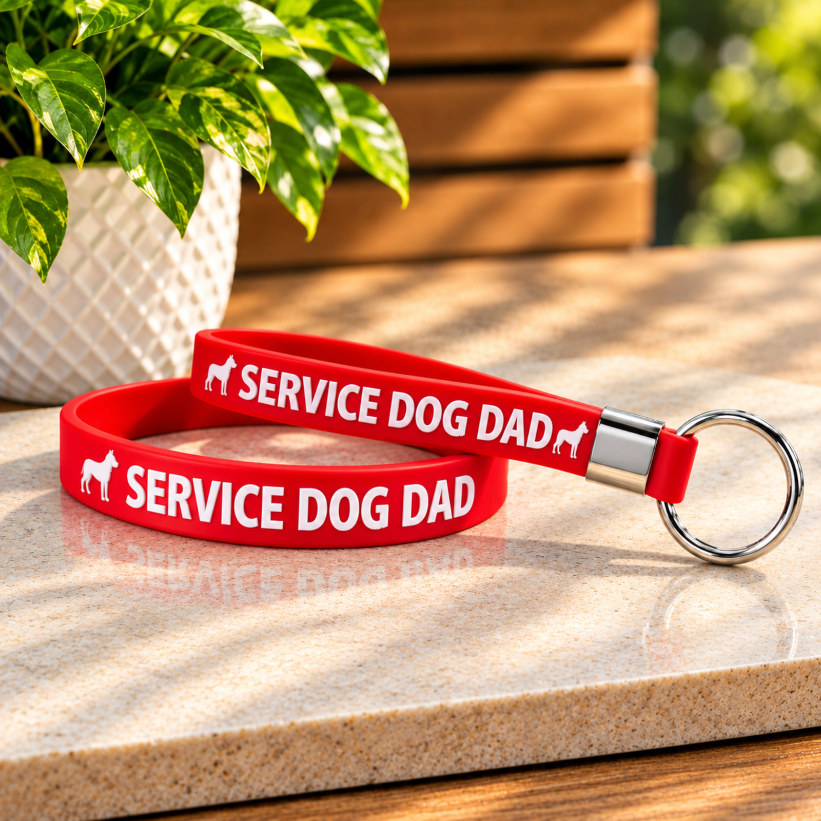 Service Dog Dad Keychain & Wristband Service Dog Dad Keychain & Wristband