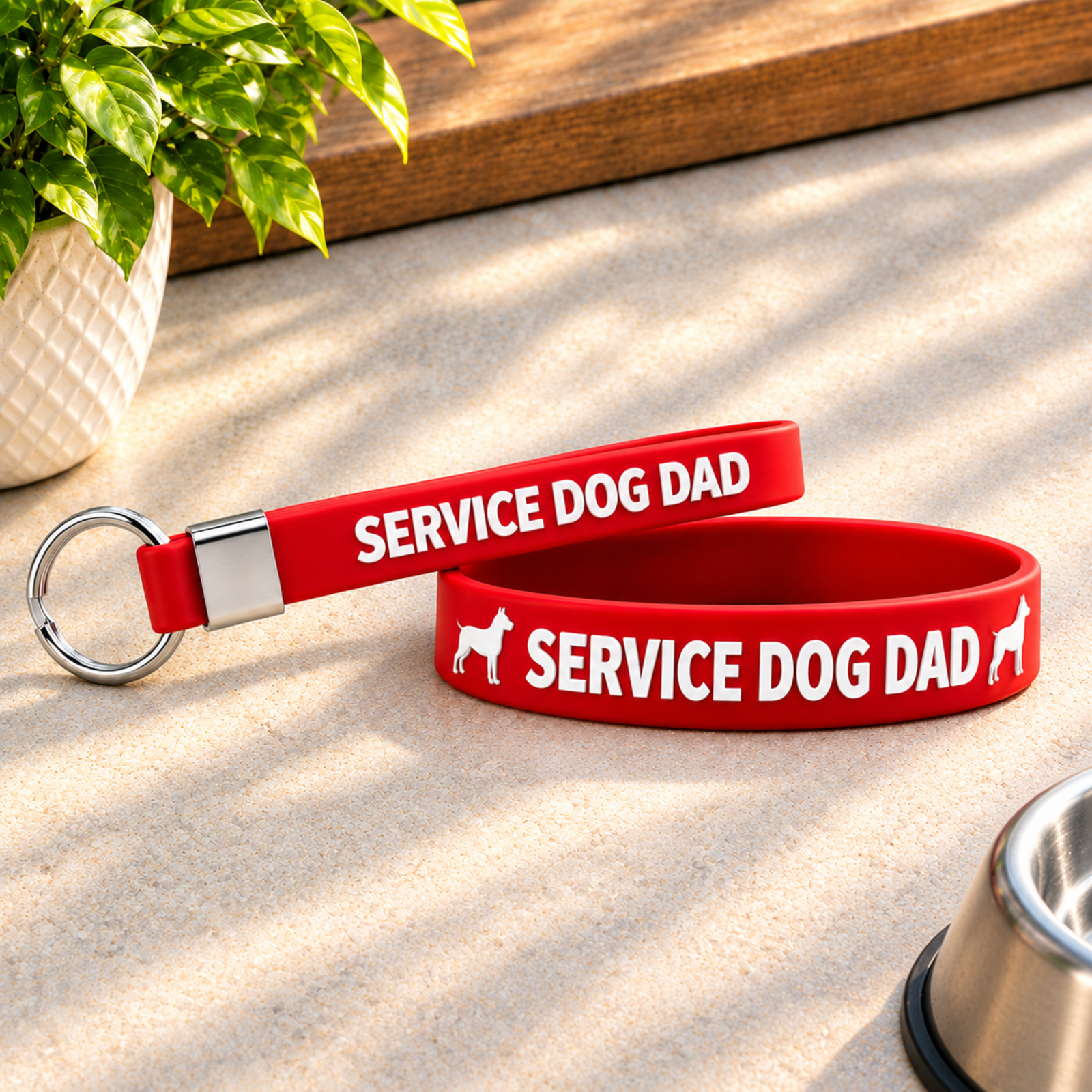 Service Dog Dad Keychain and Wristband Service Dog Dad Keychain and Wristband