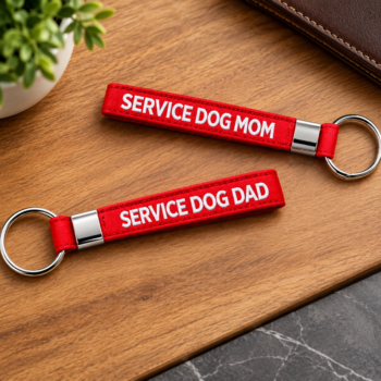 Service Dog Dad & Mom Keychain Bundle