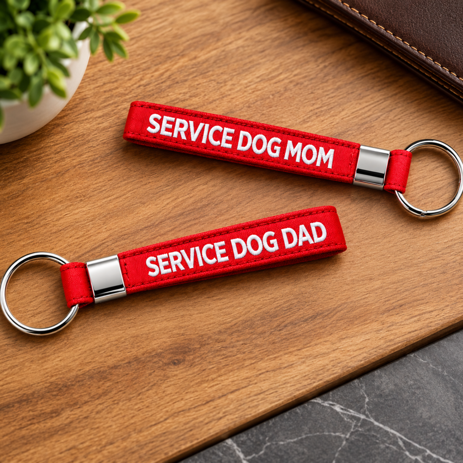 Service Dog Dad & Mom Keychain Bundle Service Dog Dad & Mom Keychain Bundle