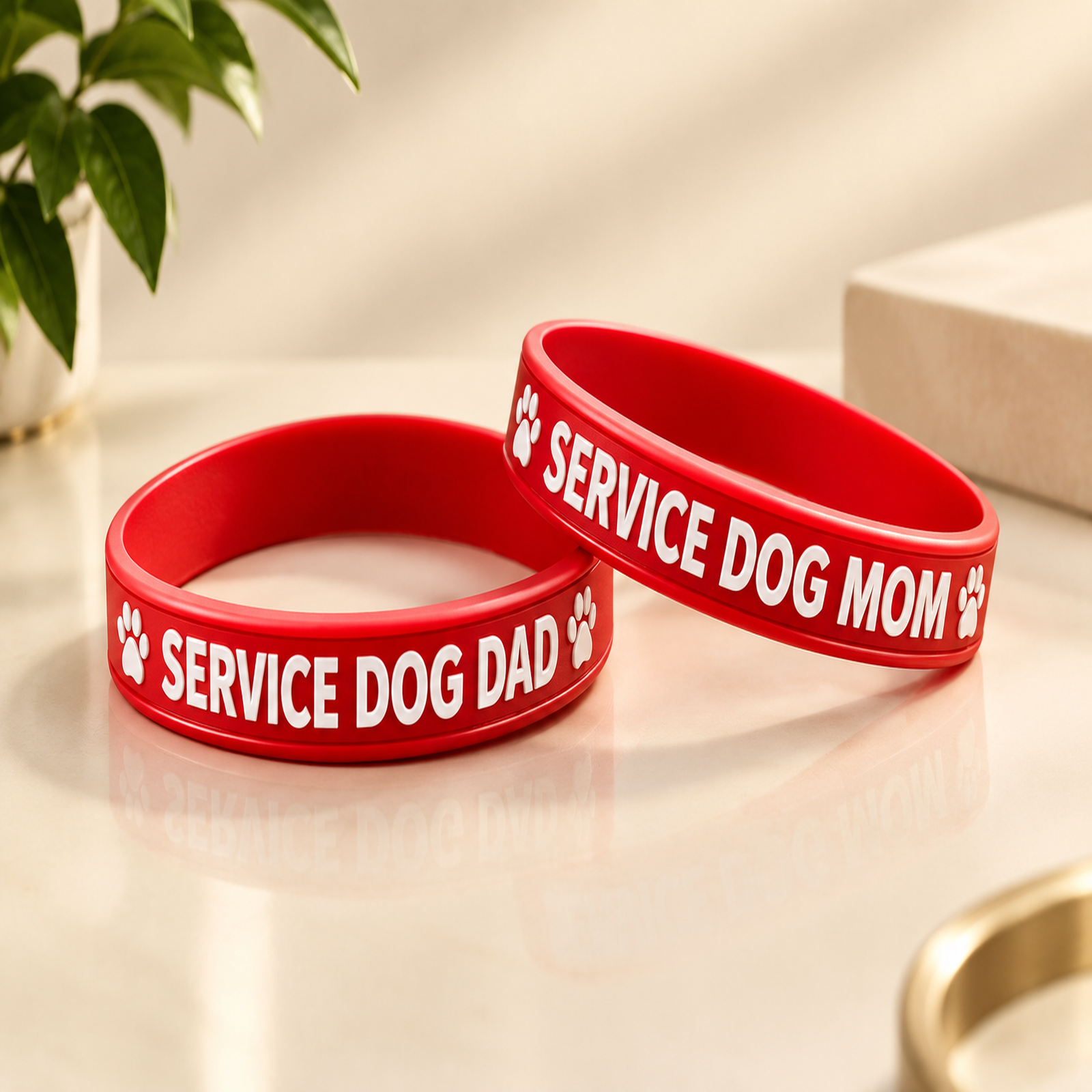 Service Dog Mom & Dad Wristband Combo Service Dog Mom & Dad Wristband Combo