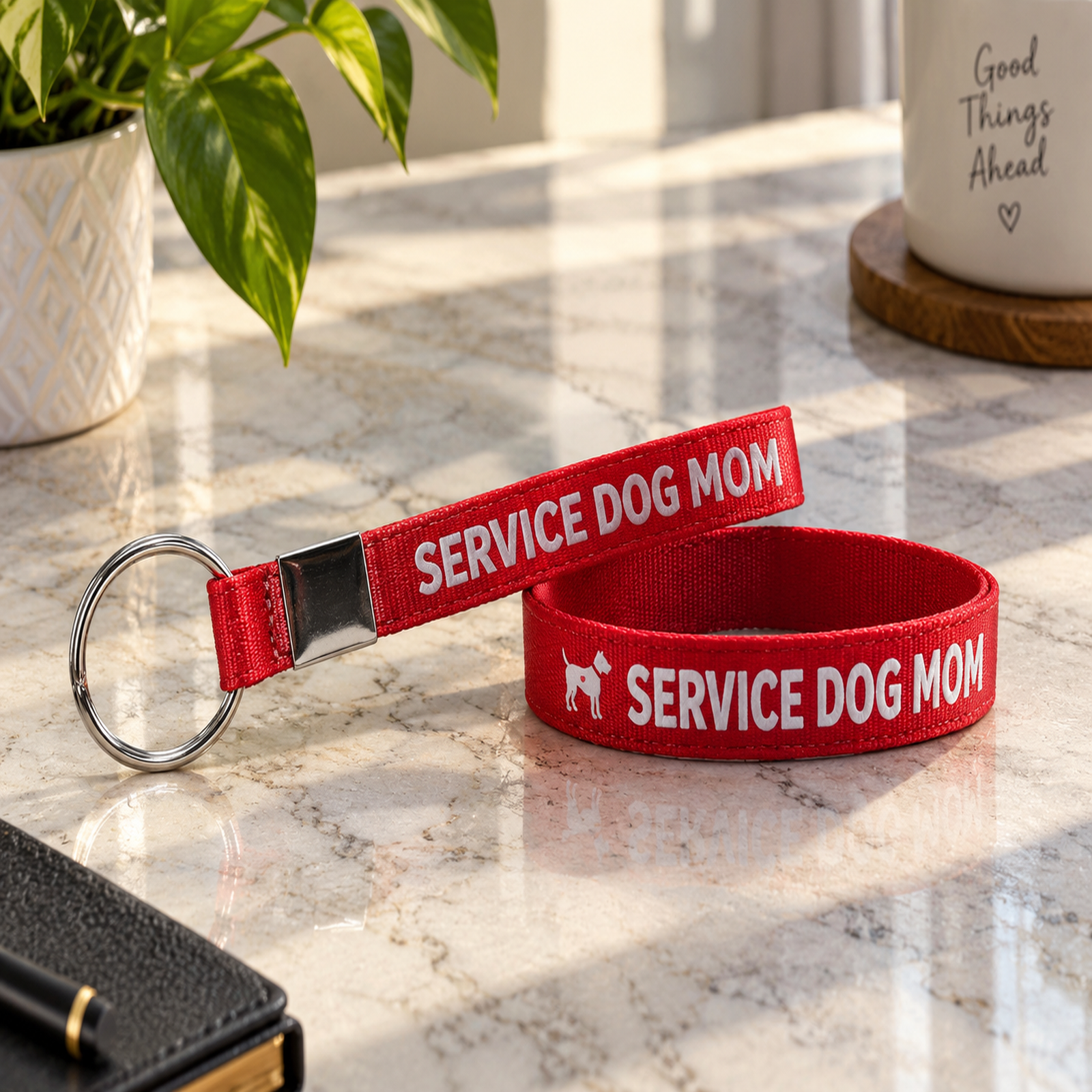 Service Dog Mom Keychain & Wristband Service Dog Mom Keychain & Wristband