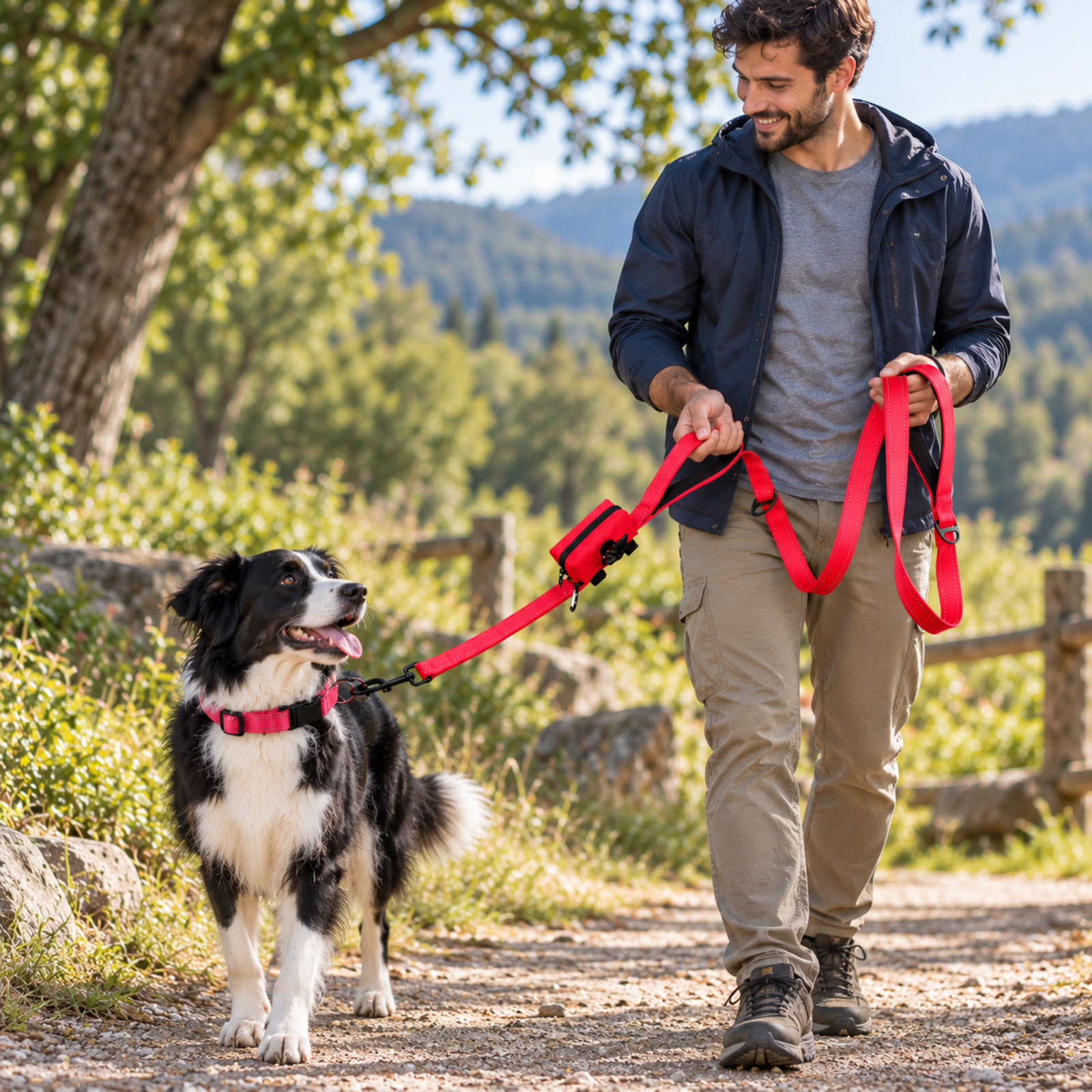 leash with attachable Waste Bag leash with attachable Waste Bag